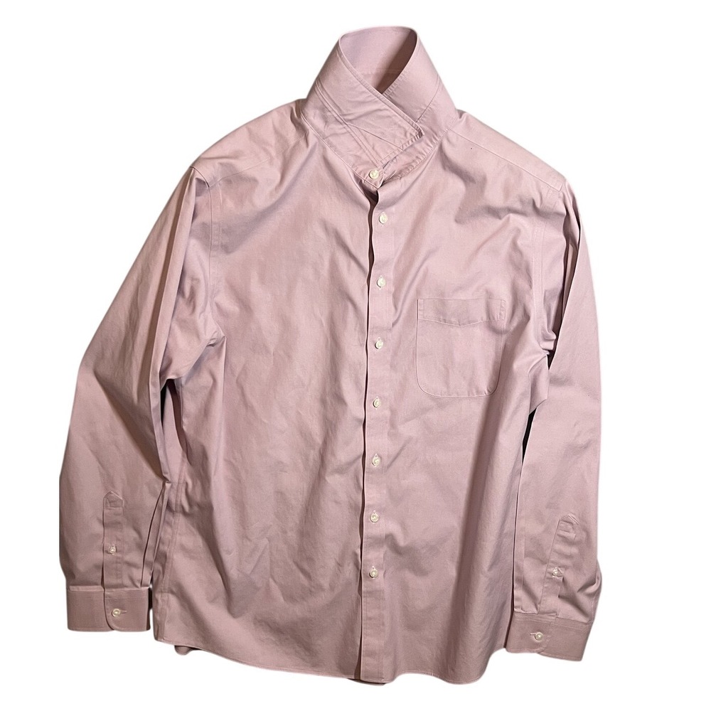 Roundtree & Yorke Gold Label Dress Shirt Men's 17.5 35 Slim Fit Pink Non-Iron
